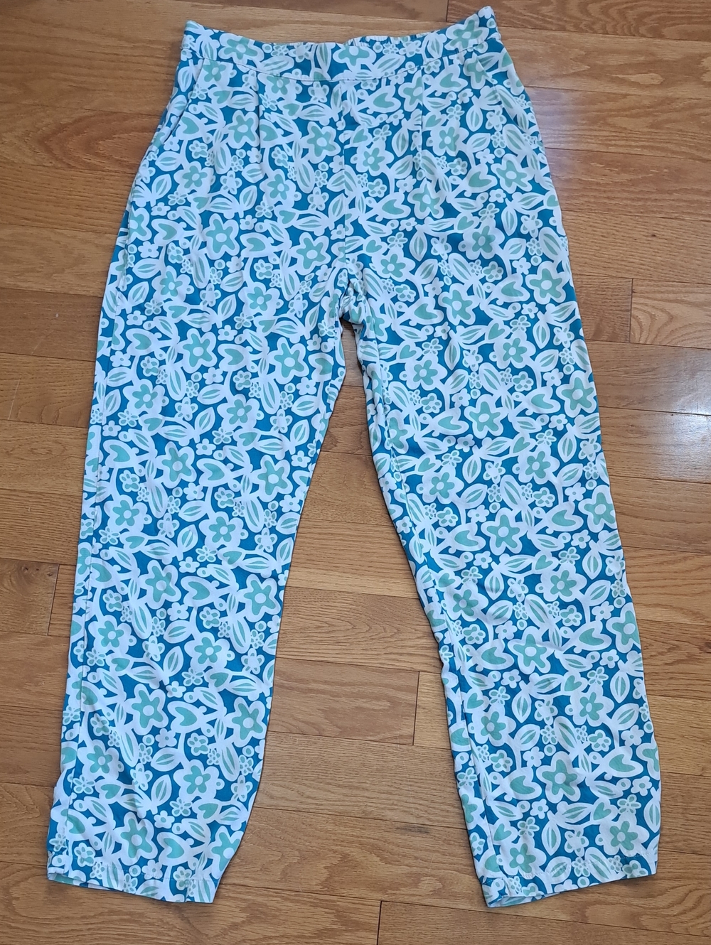 Compania Fantastica Floral Teal & Cream Pants